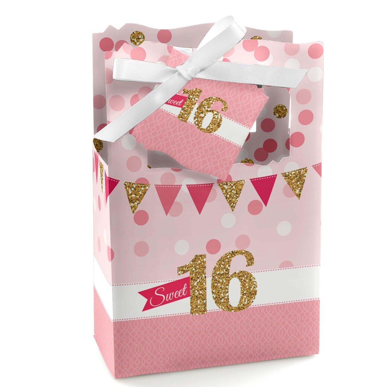 Big Dot of Happiness Sweet 16 - Birthday Party Favor Boxes - Set of 12